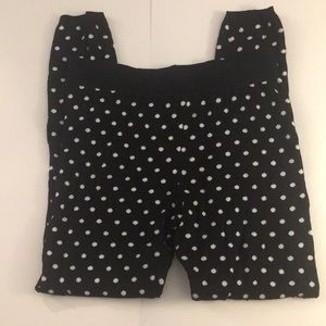 Thick Black with White Poka Dotted Leggings